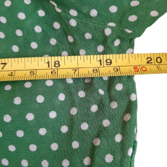 Boden - Feminine green sheer button down 3/4 sleeve blouse for women - Size: 12 - Picture 12 of 13